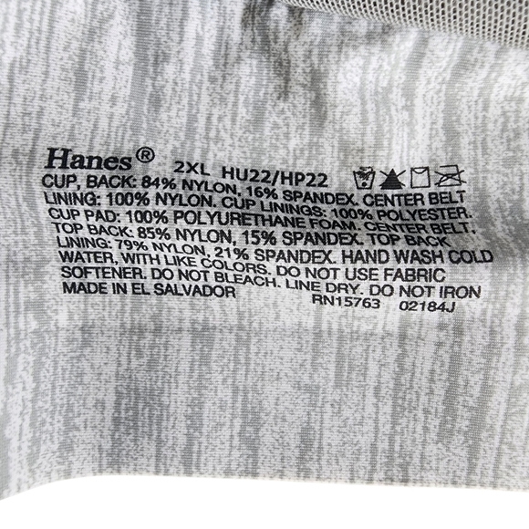 Hanes Gray/Silver Full-Coverage Bra with Soft Molded Cups - 2XL - Picture 4 of 6